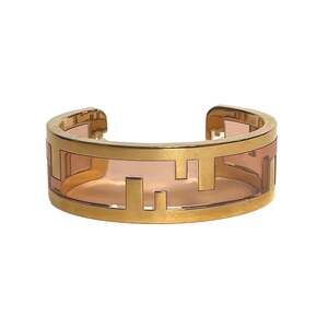 Fendi O'Lock Womens Gold Metal and Dust Pink Plexiglass Small